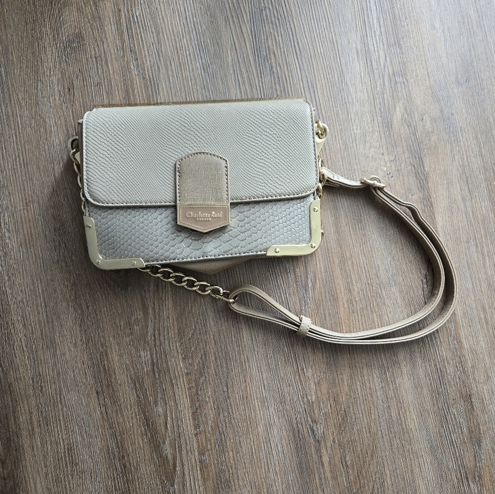 GUC Charlotte Tilbury Taupe Cross Body Purse